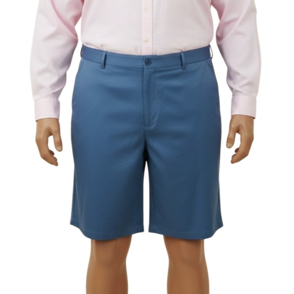 Greg Norman Tasso Elba Golf Shorts Mens 44 Blue Polyester Canvas Flat Front Tech